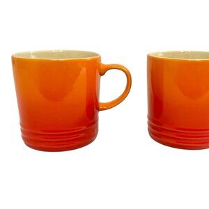 LE CREUSET Stoneware Coffee Mug Cup 12 oz 350 ml Flame (SET OF 2)